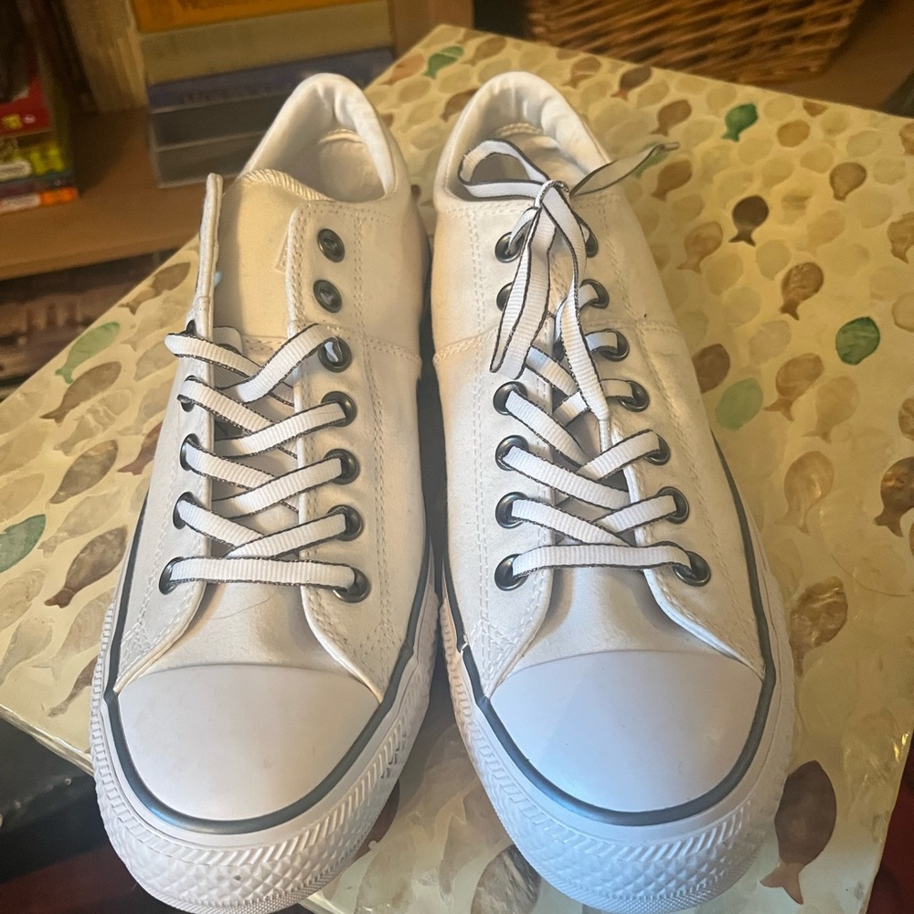 Converse White Sneakers with Black Details